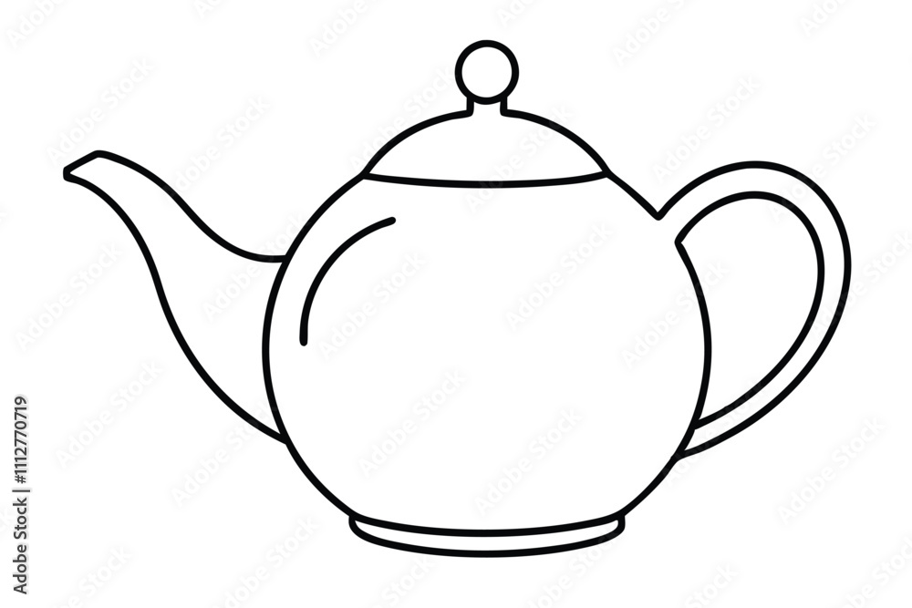Tea pot line art vector illustration Tea pot line art vector illustration