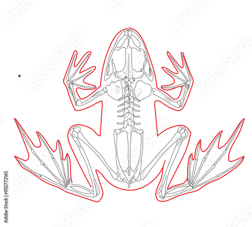 Skeletal system of animals. Animals Bone Structure hand drawing vector illustration