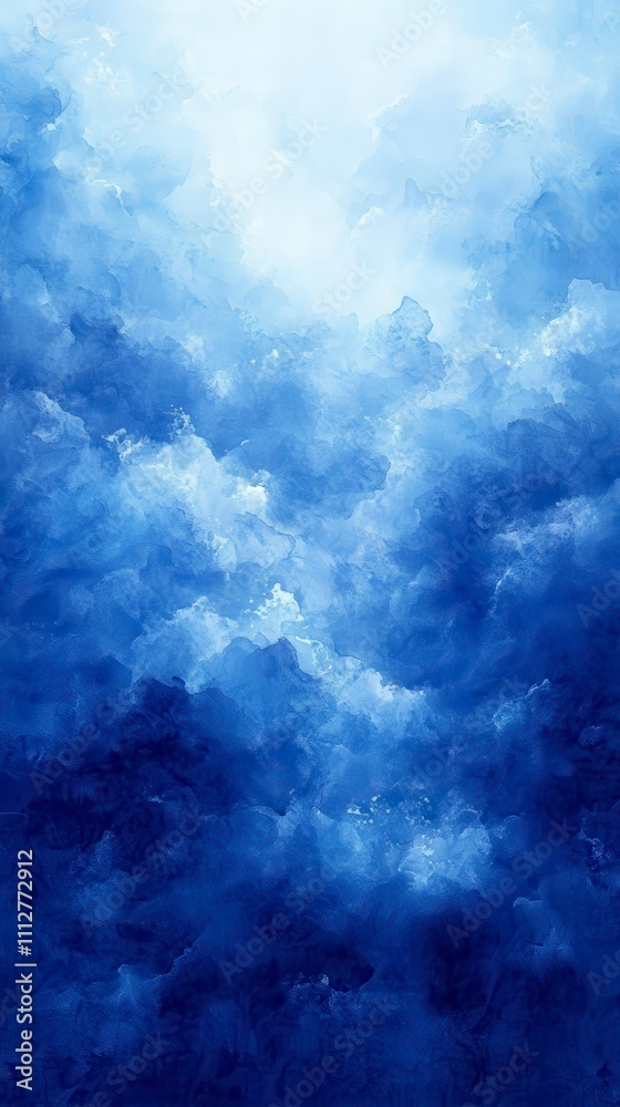 Stunning Blue Watercolor Cloudscape - A Mesmerizing Sky Art Piece Stunning Blue Watercolor Cloudscape - A Mesmerizing Sky Art Piece