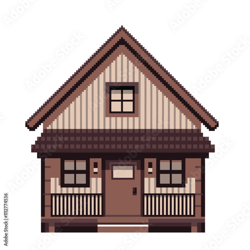  Pixel art cabin