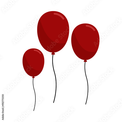 red balloons isolated on white