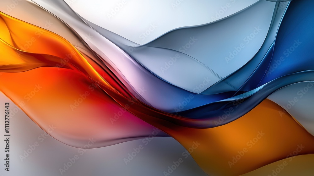 Naklejka premium A colorful wave with orange, blue, and red colors
