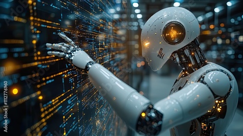 businessman using technology ai for working tools chat bot chat with ai using technology smart robot ai artificial intelligence to generate something or help solve work problem