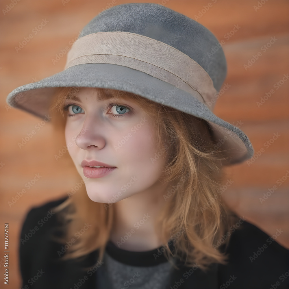 Una linda pelirroja con un sombrero muy peculiar Una linda pelirroja con un sombrero muy peculiar
