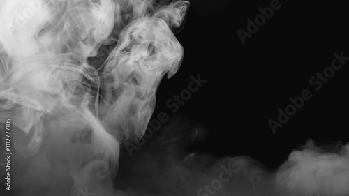 Thick Rolling Fog Animation | Black Screen | Perfect for Backgrounds, Overlays, and Title Effects | High-Quality Motion Graphics for Stock Video