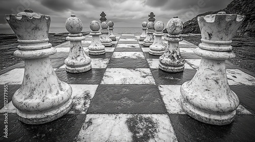 chessboard signifying strategic planning and competitive business tactics checkmate stone