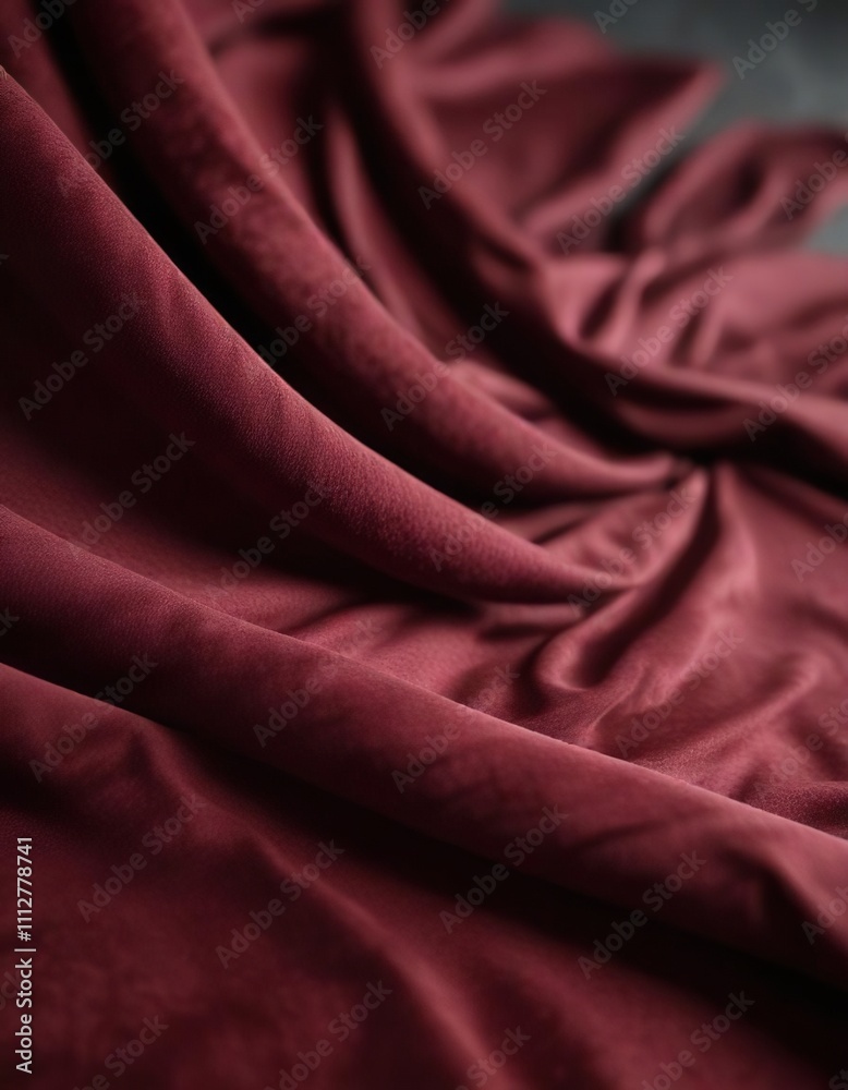 Fototapeta premium Image of velvet fabric with soft focus and blurred background, soft focus velvet, distant focus, diffuse light