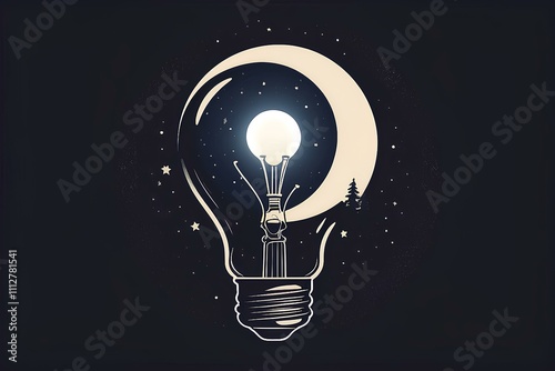 modern light bulb with a glowing orb design inspired by moonlight
