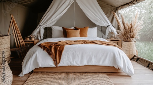 Stylish Glamping Bedroom Interior