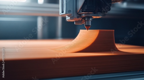 3D Printer Creating Orange Object