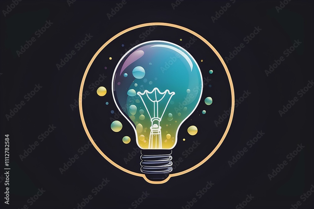 minimalist light bulb with gear-inspired elements symbolizing innovation and minimalist light bulb with gear-inspired elements symbolizing innovation and