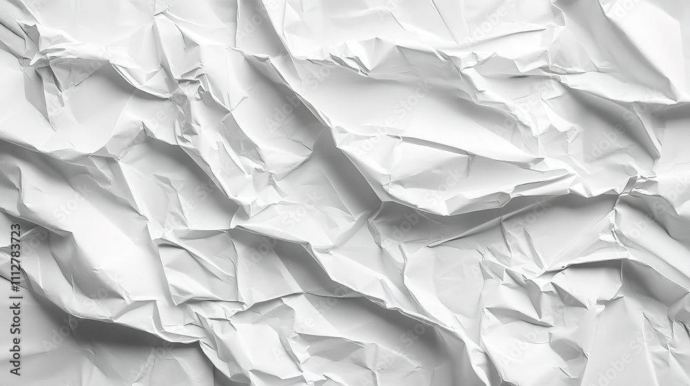 Textured white paper with crumpled details for abstract design concepts Textured white paper with crumpled details for abstract design concepts