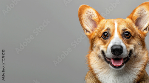 Beautiful cute Corgi dog on a bright background