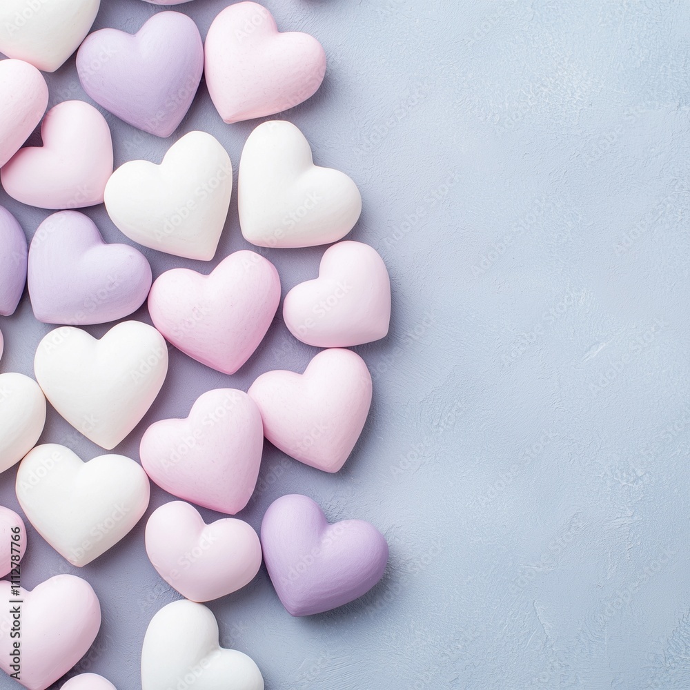 Obraz premium pink and white heart shaped candies