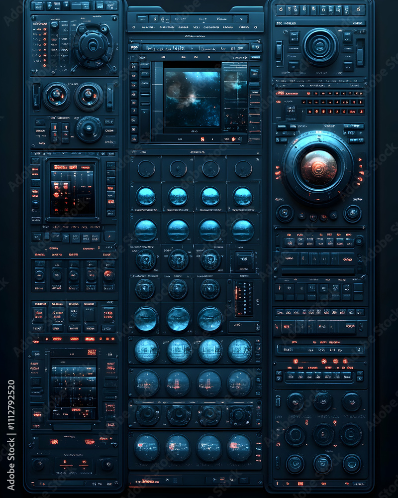 Fototapeta premium Futuristic digital control panel interface. (1)