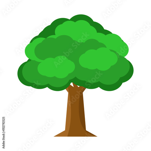 simple flat tree illustration isolated on white background