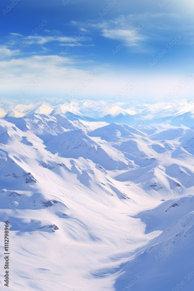 Fototapeta premium snow-capped mountain peaks Generative AI