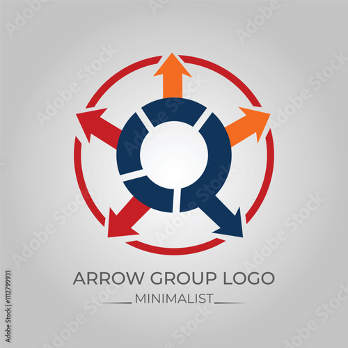 Arrow group logo design template for company or business use