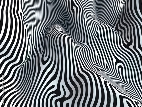 Stunning Black and White Optical Illusion Art with Intricate Lines