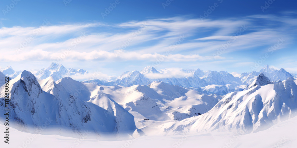 Fototapeta premium snow-capped mountain peaks Generative AI