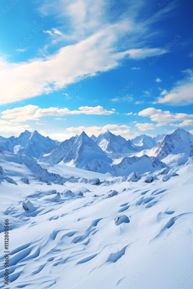Obraz premium snow-capped mountain peaks Generative AI