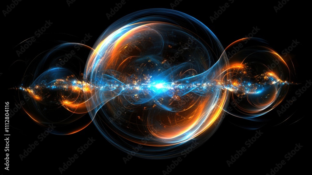 Colorful Abstract Background of Swirling Lights and Energy Waves Colorful Abstract Background of Swirling Lights and Energy Waves