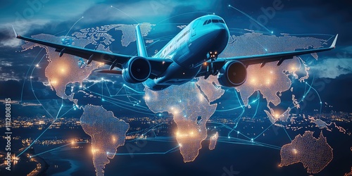 Marking Civil Aviation Day, this vibrant representation showcases the harmony of air travel connecting diverse locations across the globe, emphasizing innovation and unity