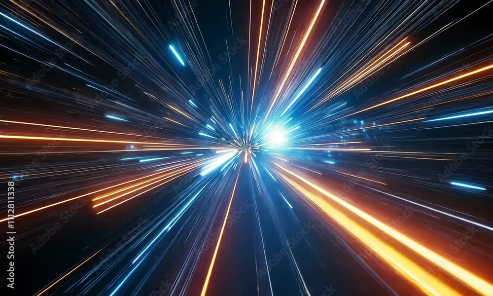 blue colorful future technology speed dynamic data background ai generated horizonal video concept