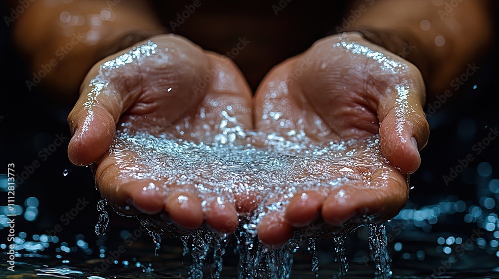 Fototapeta premium john the baptist hand with water dripping