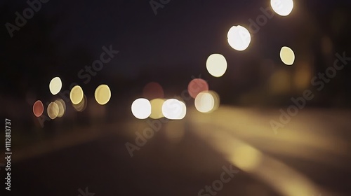 Wallpaper Mural Blurred city street at night with bokeh lights. Torontodigital.ca