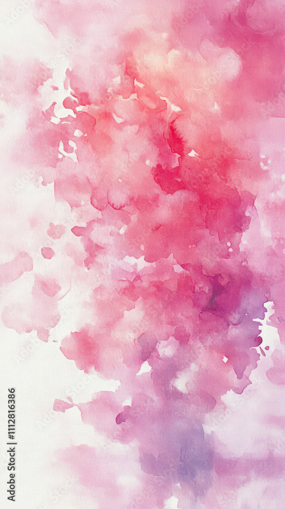 Fototapeta premium Delicate Pink Watercolor Background Evokes a Sense of Softness and Tranquility in Pastel Shades