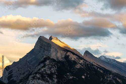 mountain peak with clouds photo