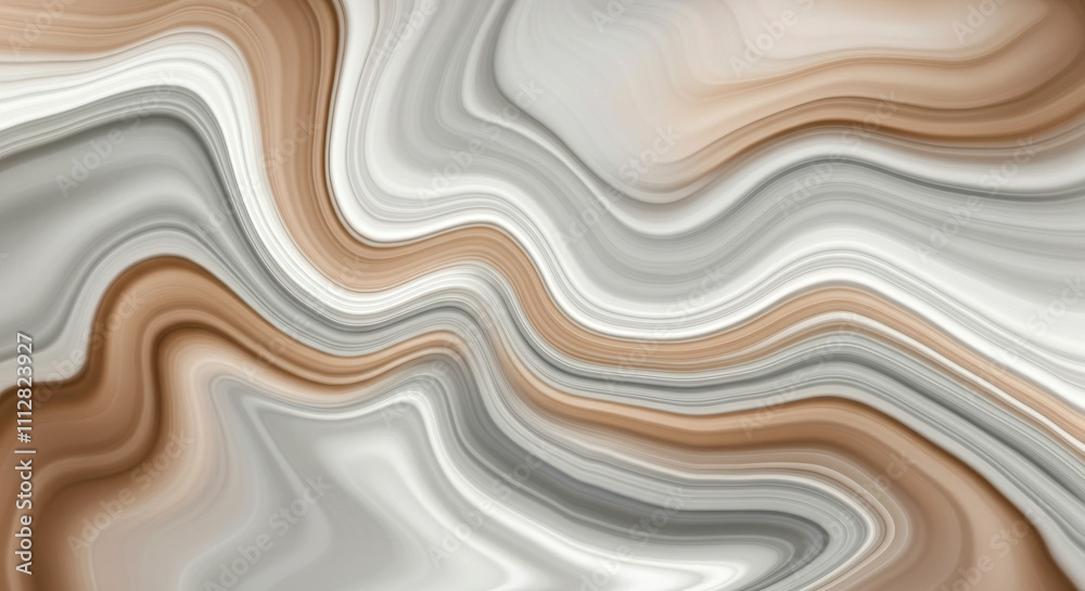 Obraz premium Abstract Earth Tones: Swirling Marble Texture in Beige and Gray Hues