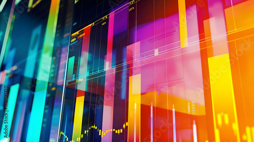 vibrant analytical charts illustrating strategic insights for data-driven decisions. generative ai
