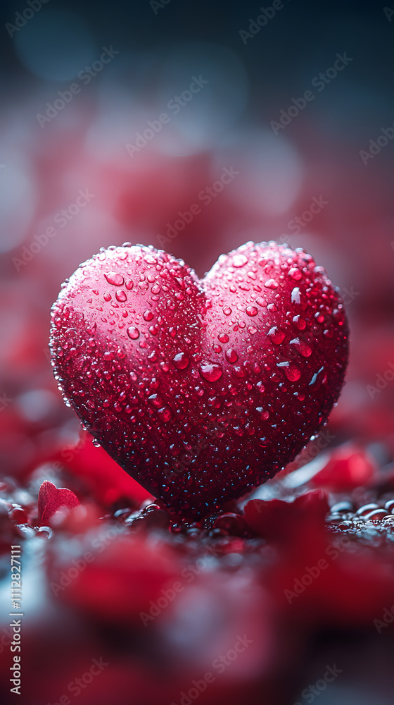 Dew-Kissed Heart A Symbol of Love.