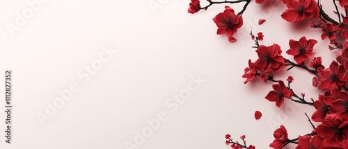 Chinese New Year A red flower bouquet with a white background photo