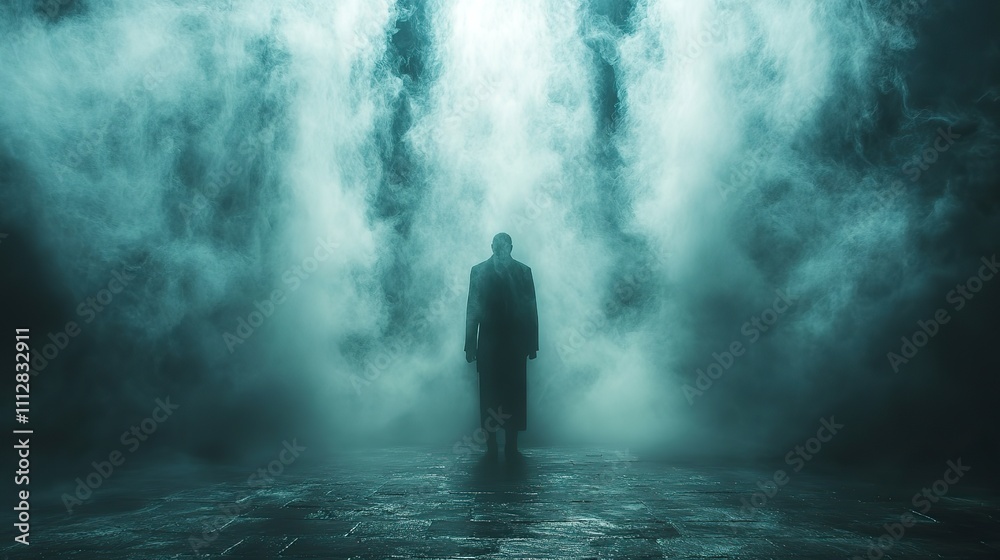 resurrection mysterious silhouette of a man in a dark room with light coming through the darkness resurrection mysterious silhouette of a man in a dark room with light coming through the darkness