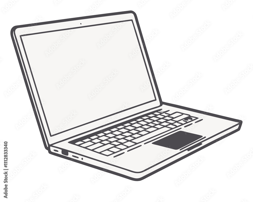 Modern Laptop with Blank Screen Background Minimalist Technology Concept Modern Laptop with Blank Screen Background Minimalist Technology Concept