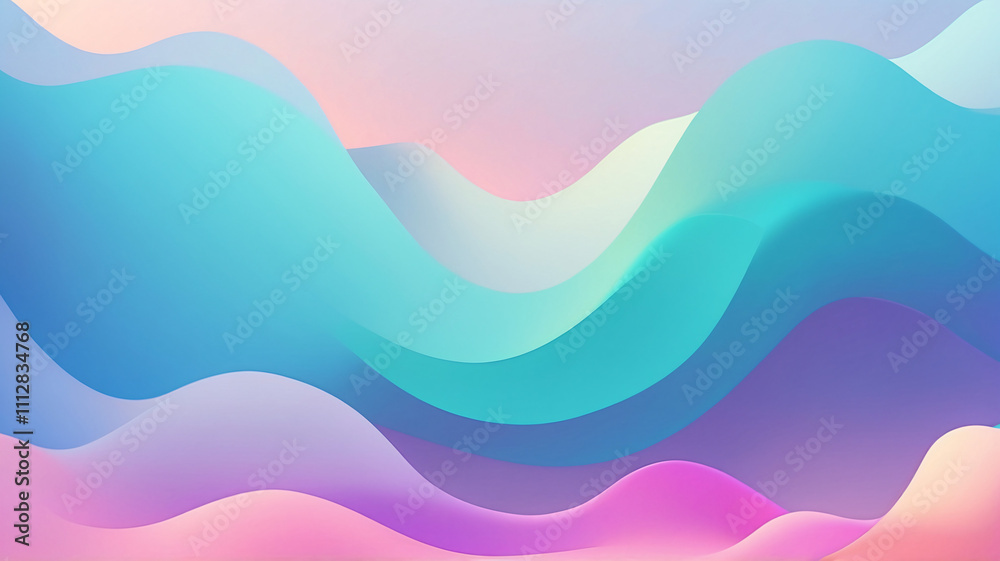 Soft Pastel Abstract Waves with Gradient Flow Soft Pastel Abstract Waves with Gradient Flow