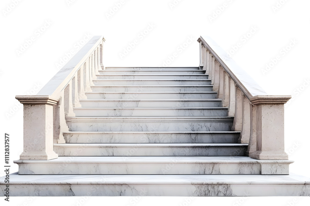 Marble staircase with stone stairs in building in PNG isolated on transparent background Marble staircase with stone stairs in building in PNG isolated on transparent background