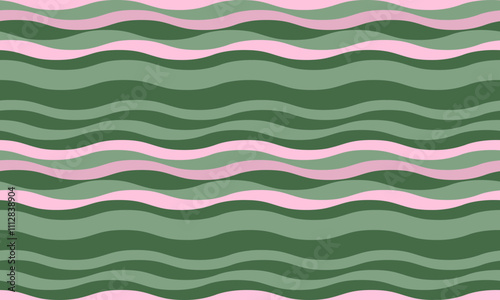 Abstract background with wavy stripes in vibrant colors, creating a rippled, liquid effect. Smooth curves and textured lines add elegance, vitality, and creativity. Ideal for wallpaper or textile.