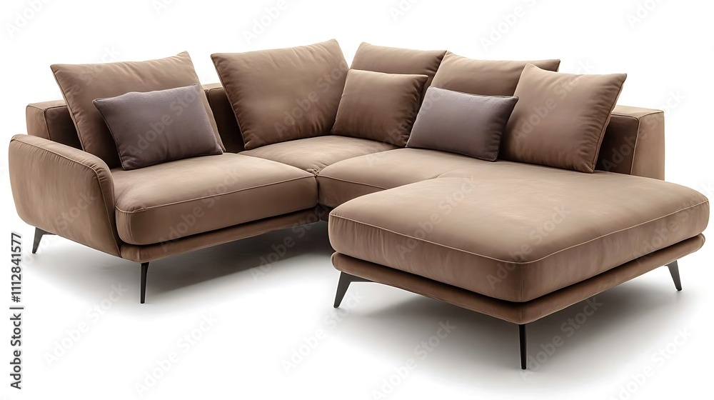 Obraz premium A brown couch with pillows on it