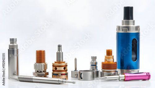 Equipment for ecig coils builder tools isolated with white highlights, png photo