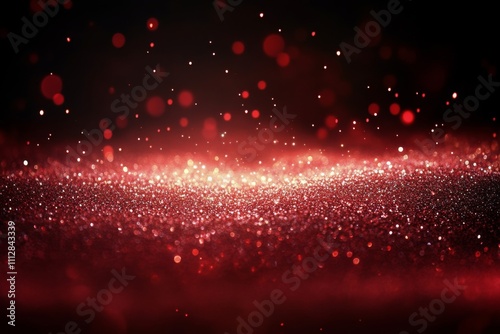Glowing embers and sparks rise from a volcanic surface at night creating a dr...