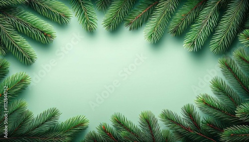 christmas background with spruce branches