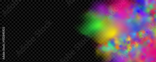 Background of an explosion of colorful smoke clouds.Multicolor fog with blue and yellow particles.Explosions of color powder.