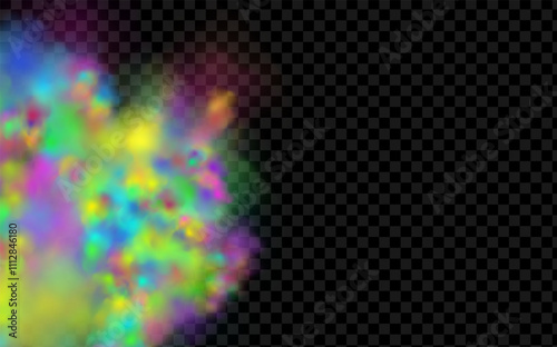 Background of an explosion of colorful smoke clouds.Multicolor fog with blue and yellow particles.Explosions of color powder.