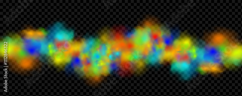 Background of an explosion of colorful smoke clouds.Multicolor fog with blue and yellow particles.Explosions of color powder.