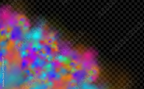 Background of an explosion of colorful smoke clouds.Multicolor fog with blue and yellow particles.Explosions of color powder.