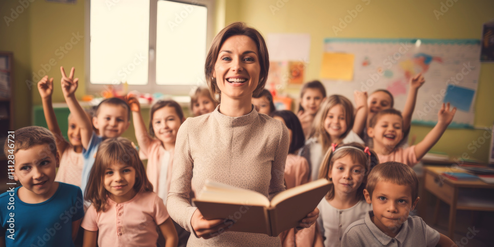 school teacher in classroom Generative AI school teacher in classroom Generative AI